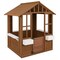 Wooden Outdoor Playhouse with Serving Stations and Safe Door for Toddlers